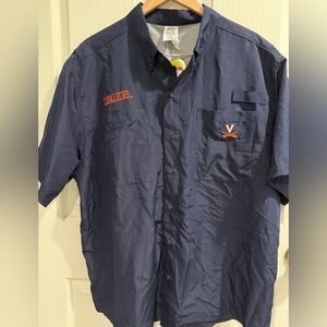 Pro Edge Dark Blue Men's Shirt Virginia Cavaliers SPF NWT